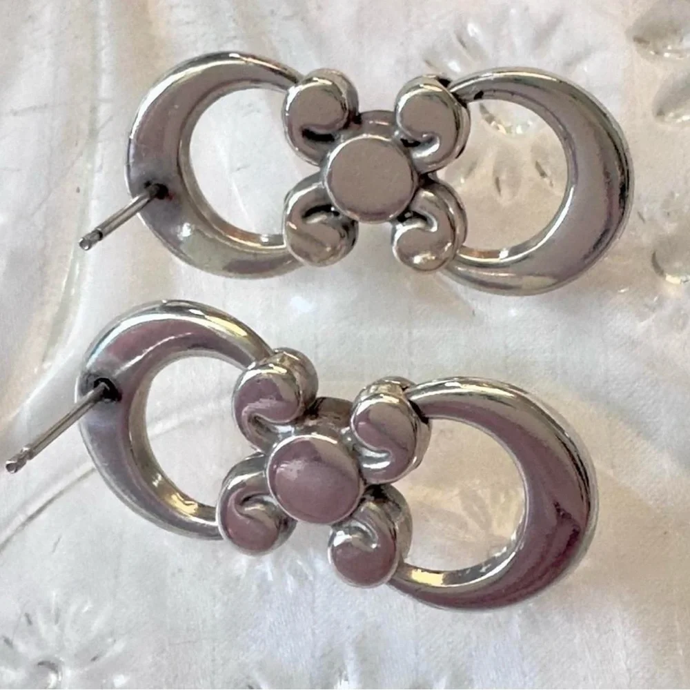 Brighton Taos Pearl Cross Post Drop Earrings